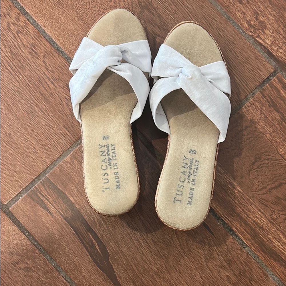 Tuscany size 8 wedge slip on sandals made in Italy